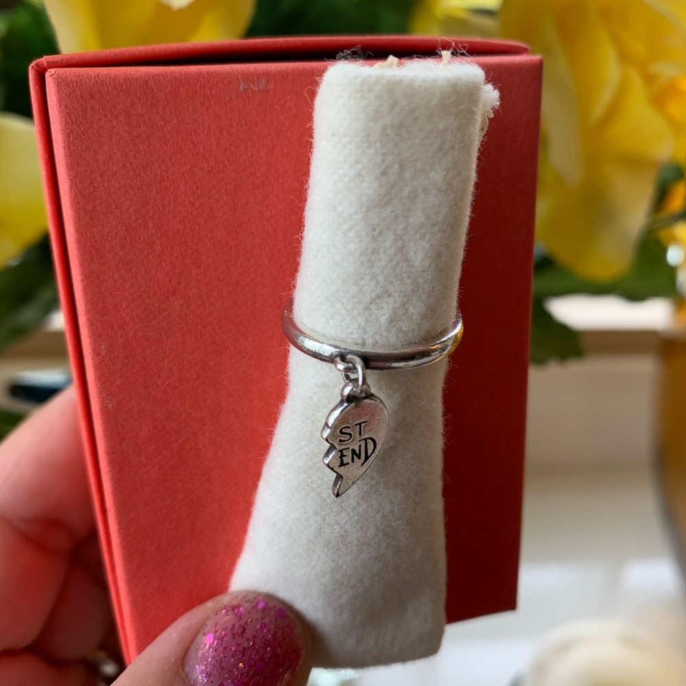 Retired Best Friend Half Heart Dangle Ring